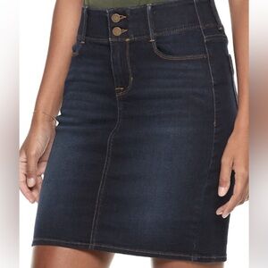 Dark denim pencil skirt